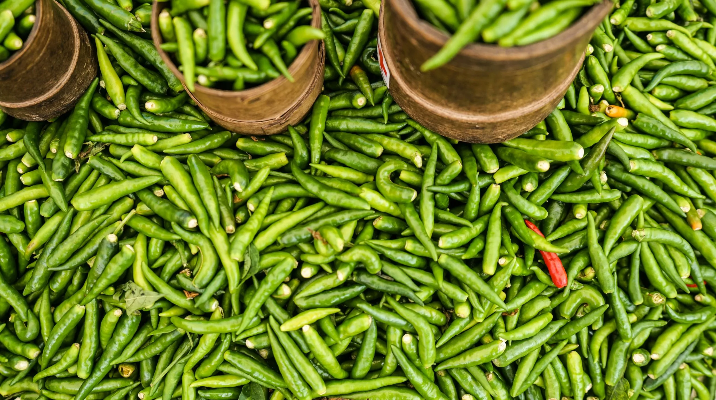 piments vert vue de haut